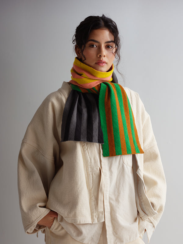 vertical stripe multicolor scarf