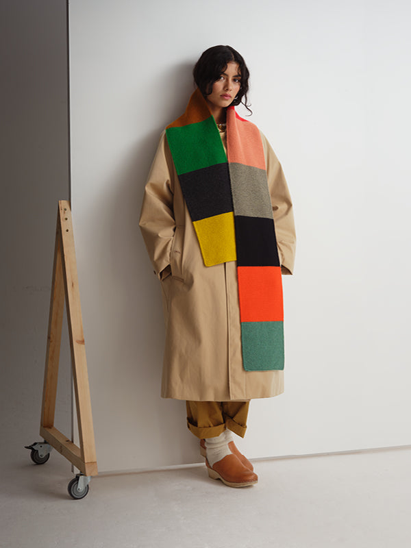 colorblock garter stitch scarf