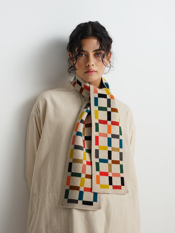 multicolor grid scarf