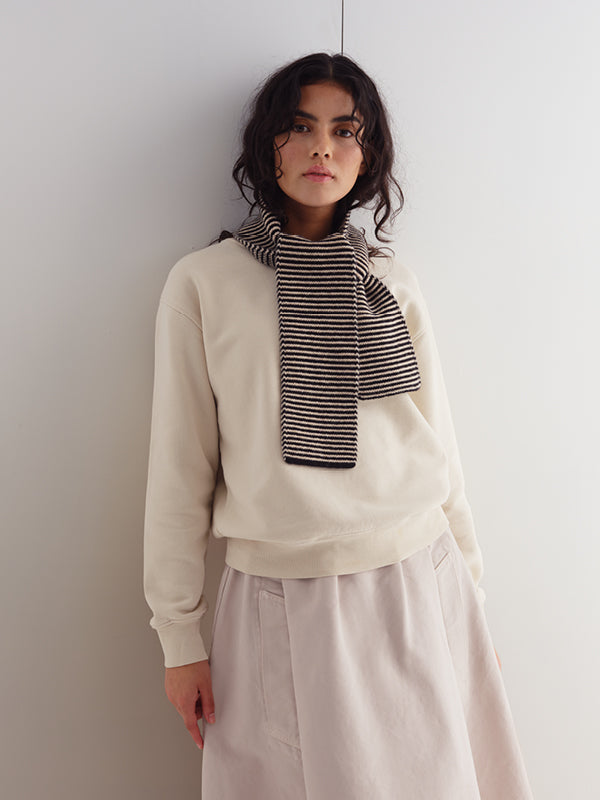 thin stripe garter stitch scarf