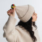 brushed hat with pompom in lambswool