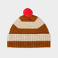 striped hat with pompom in lambswool