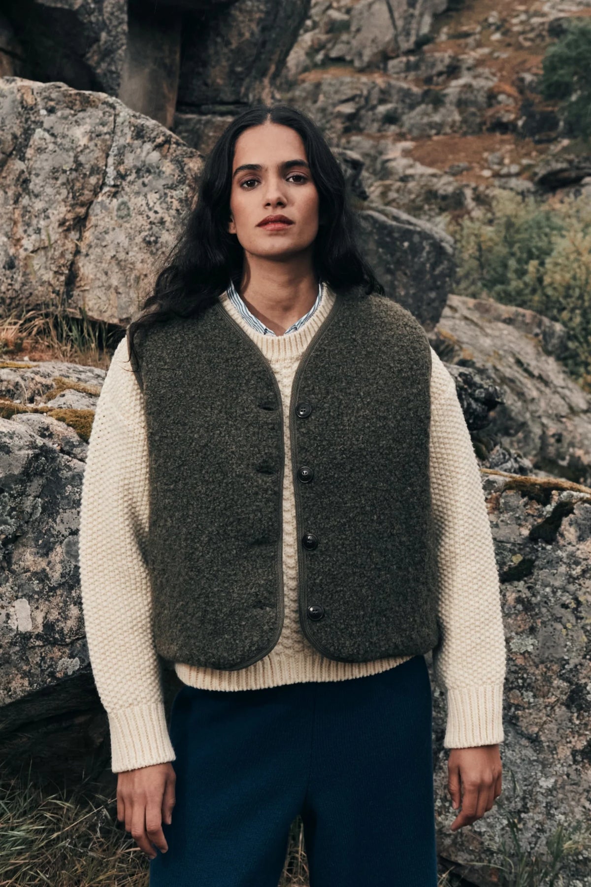 pre-order: luce curly alpaca vest - various colors
