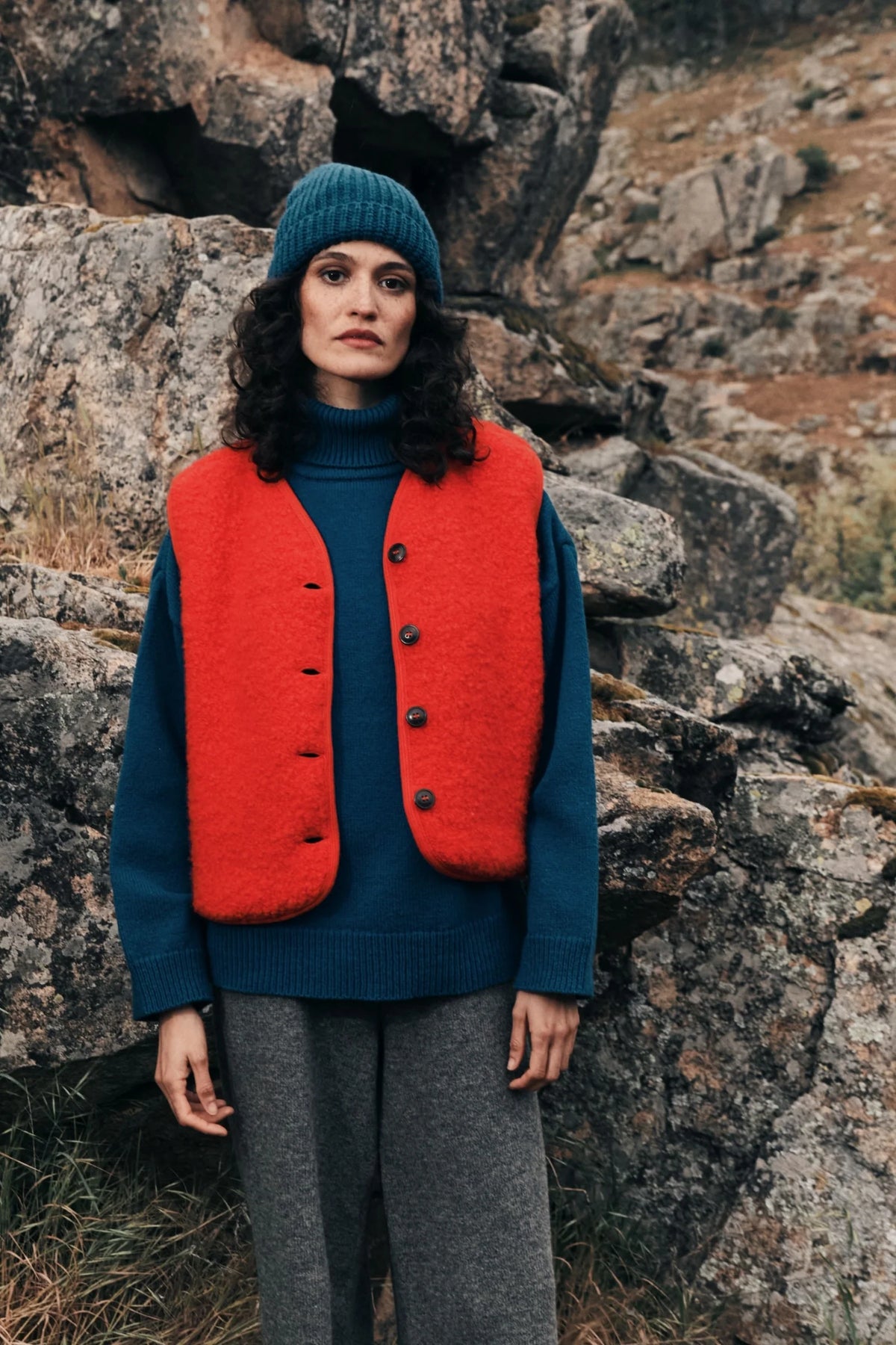 pre-order: luce curly alpaca vest - various colors