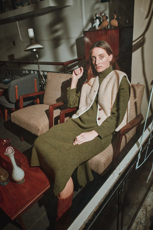 pre-order: luce curly alpaca vest