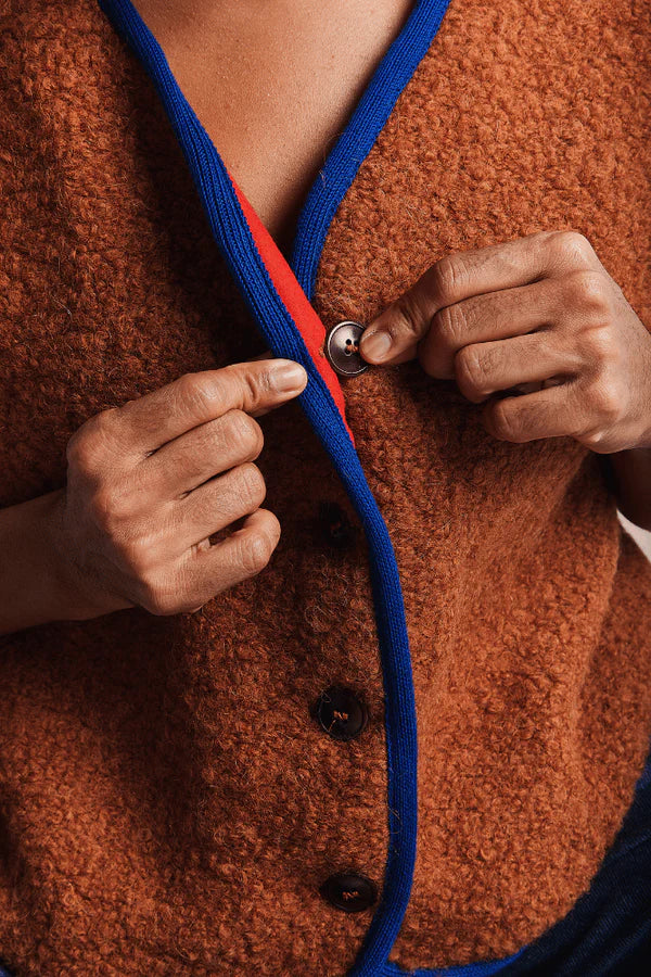 pre-order: luce curly alpaca vest