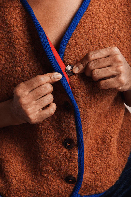 pre-order: luce curly alpaca vest