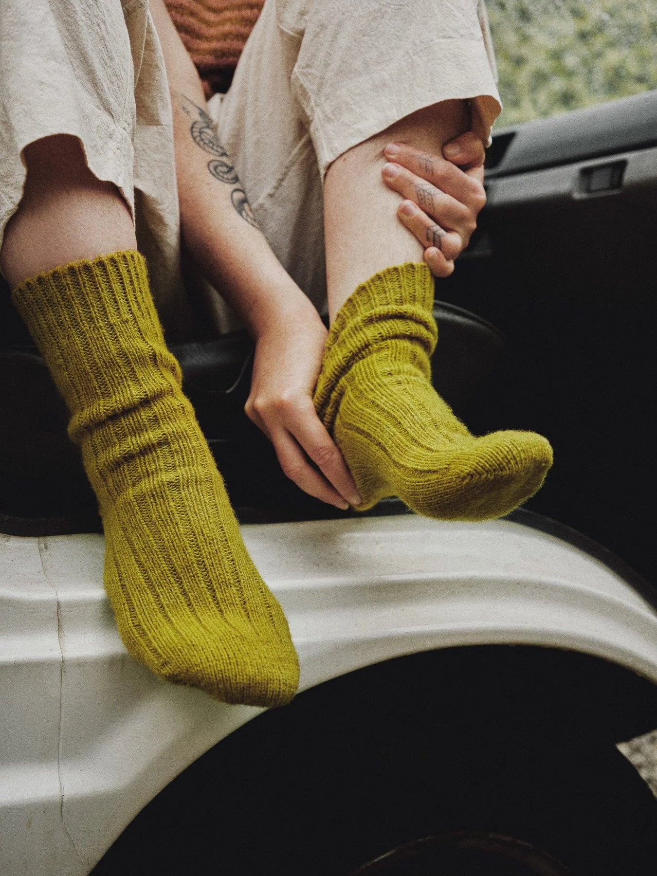 thick merino wool socks - botanically hand-dyed