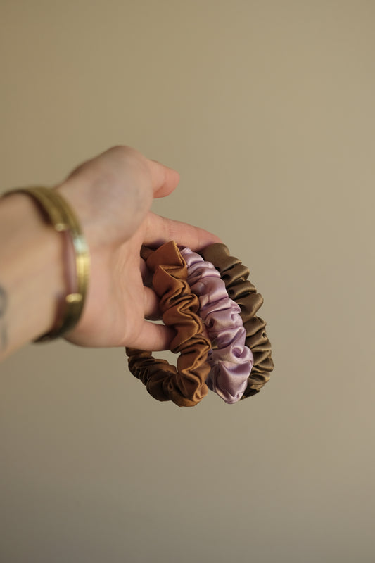 plant dyed silk scrunchie