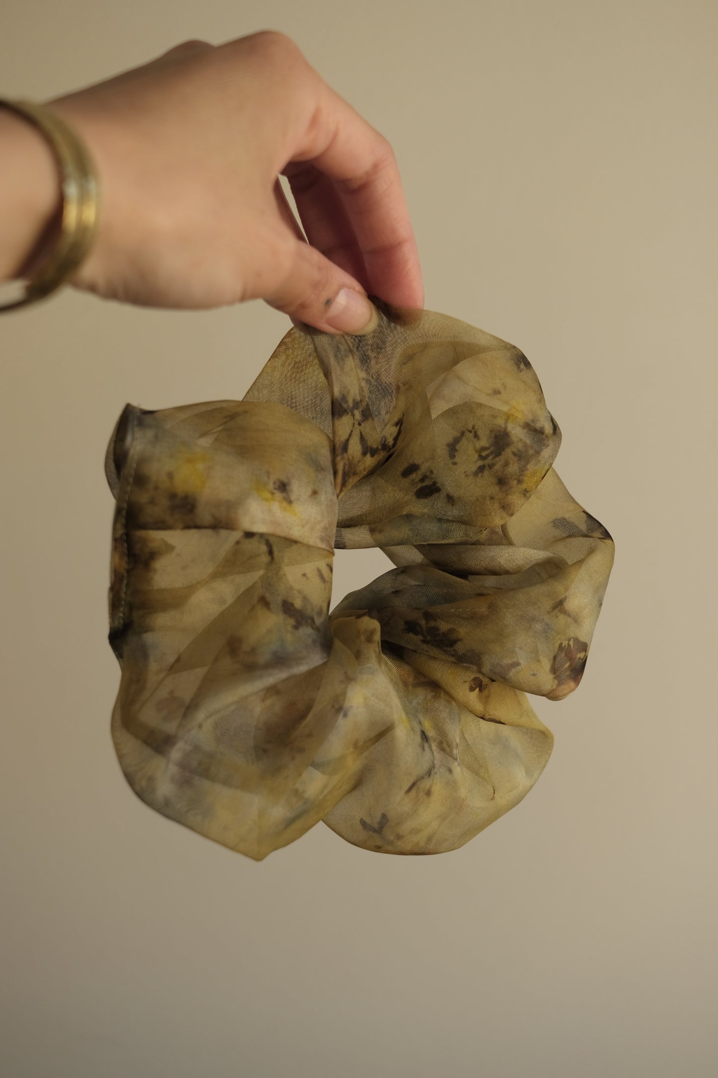 plant dyed generous silk organza scrunchie