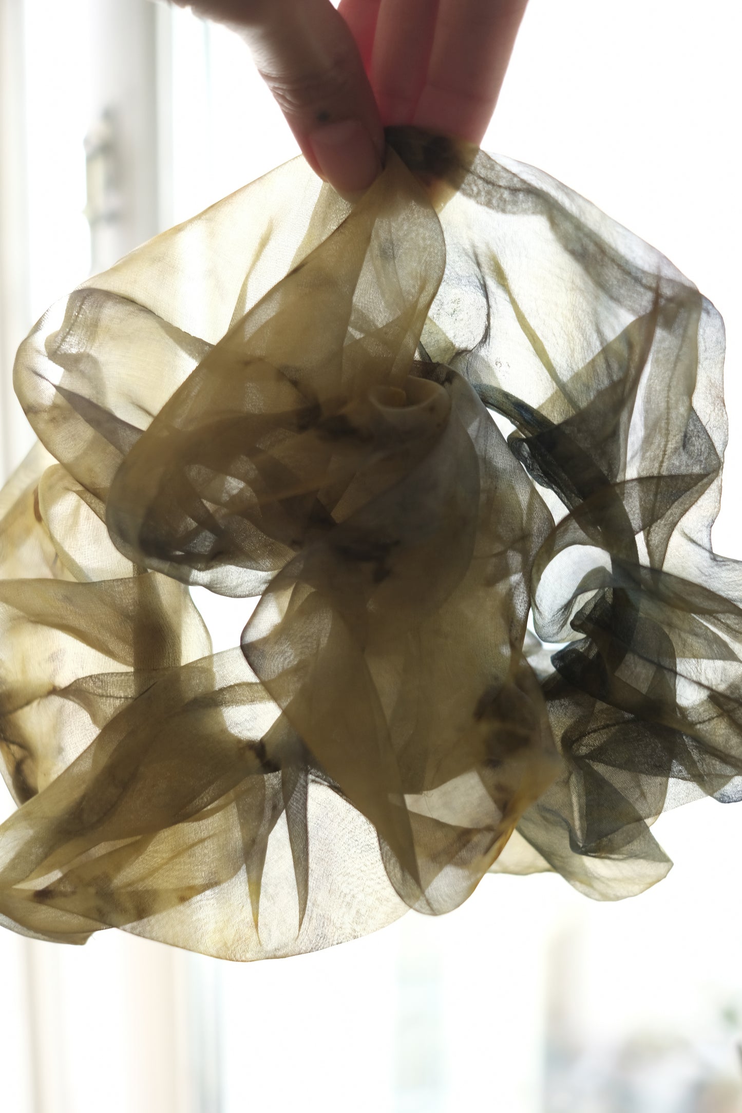 plant dyed generous silk organza scrunchie