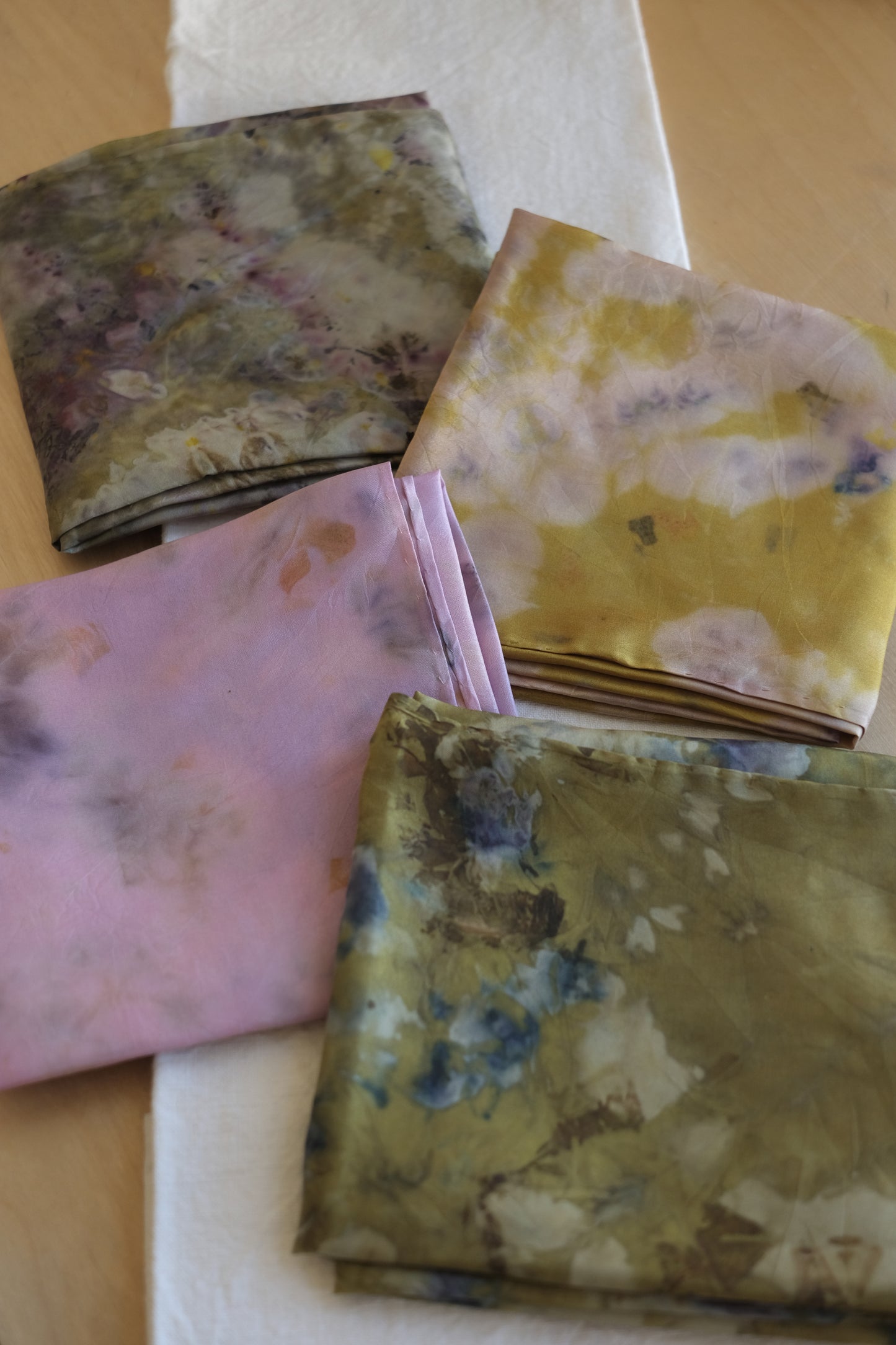 botanically dyed silk scarf - various colors