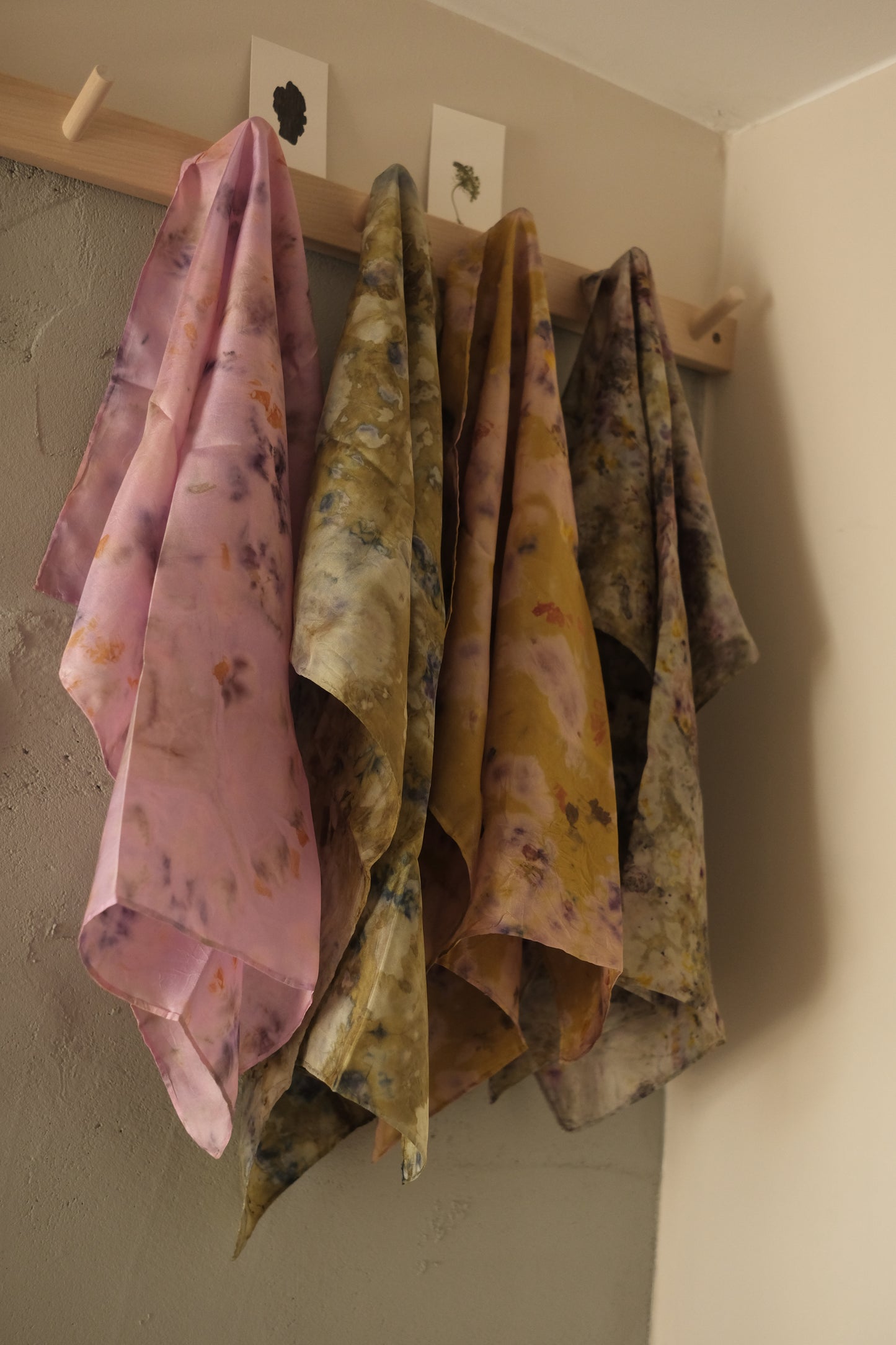 botanically dyed silk scarf - various colors