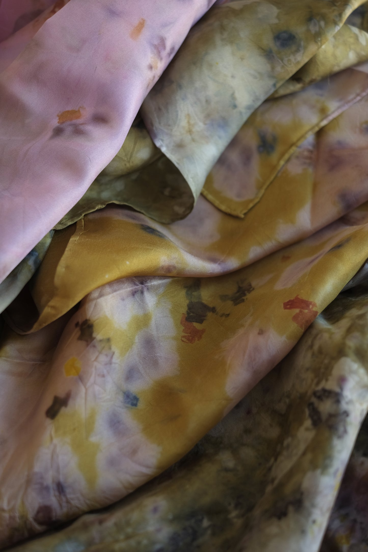 botanically dyed silk scarf - various colors