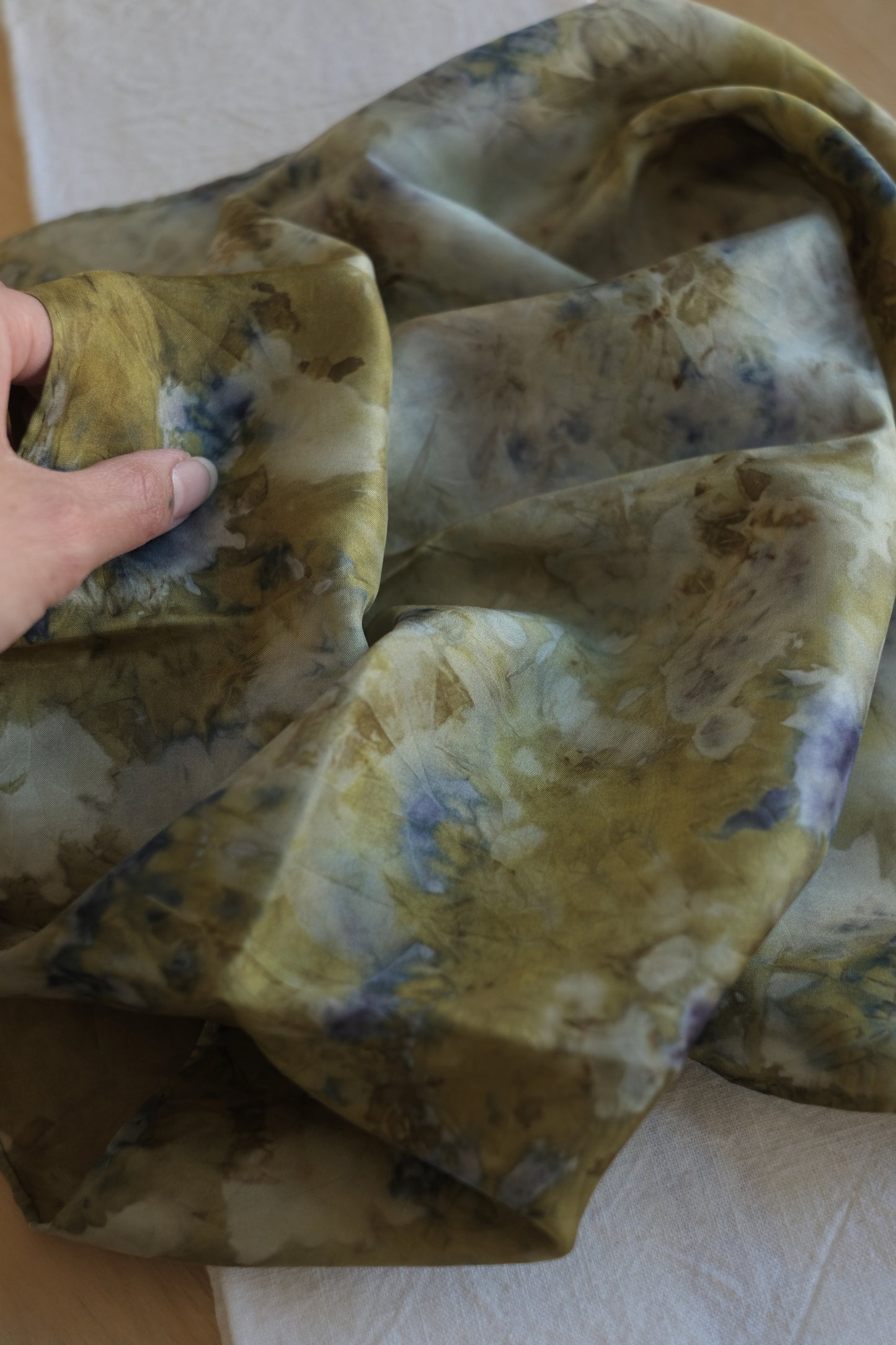 botanically dyed silk scarf - various colors