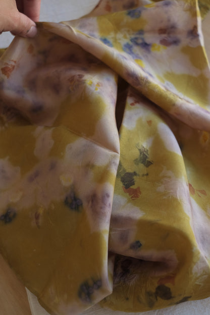 botanically dyed silk scarf - various colors