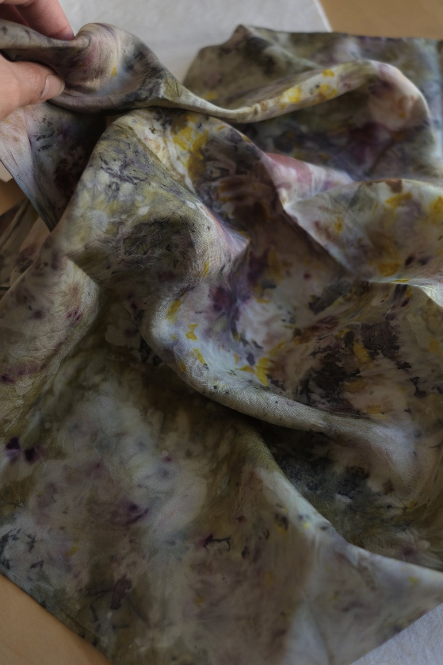 botanically dyed silk scarf - various colors