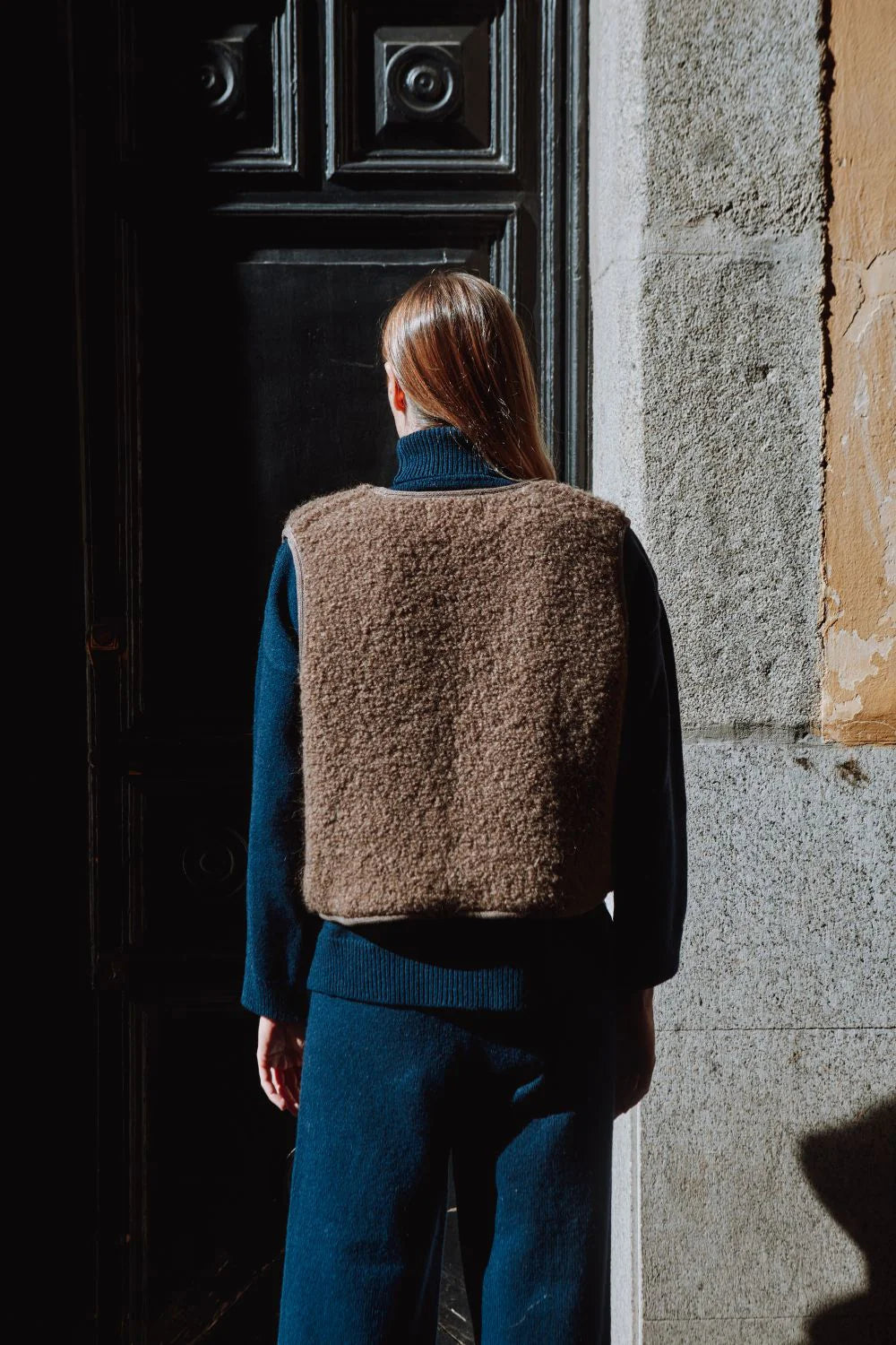 pre-order: luce curly alpaca vest