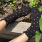 petal ruffled crew socks - two shades