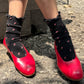petal ruffled crew socks - two shades
