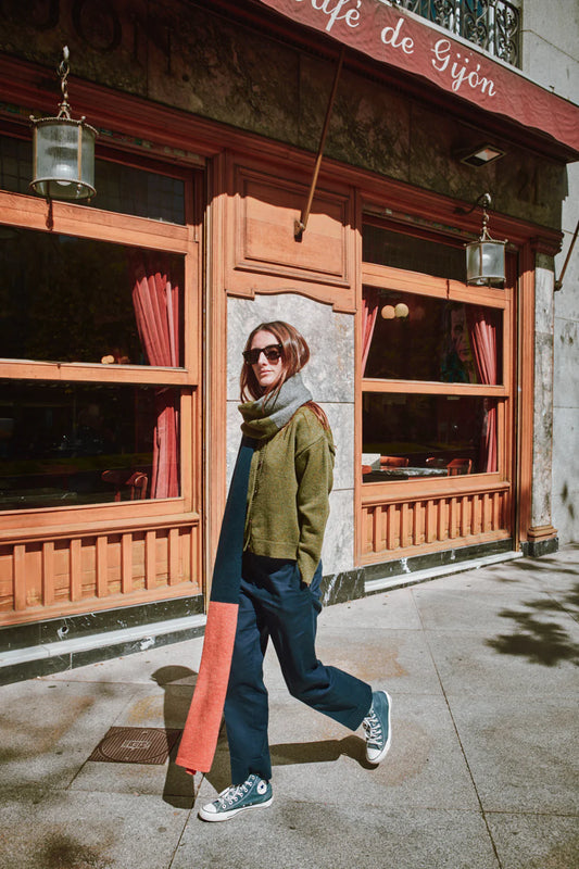 pre-order: sandra funnel-neck cardigan in merino wool
