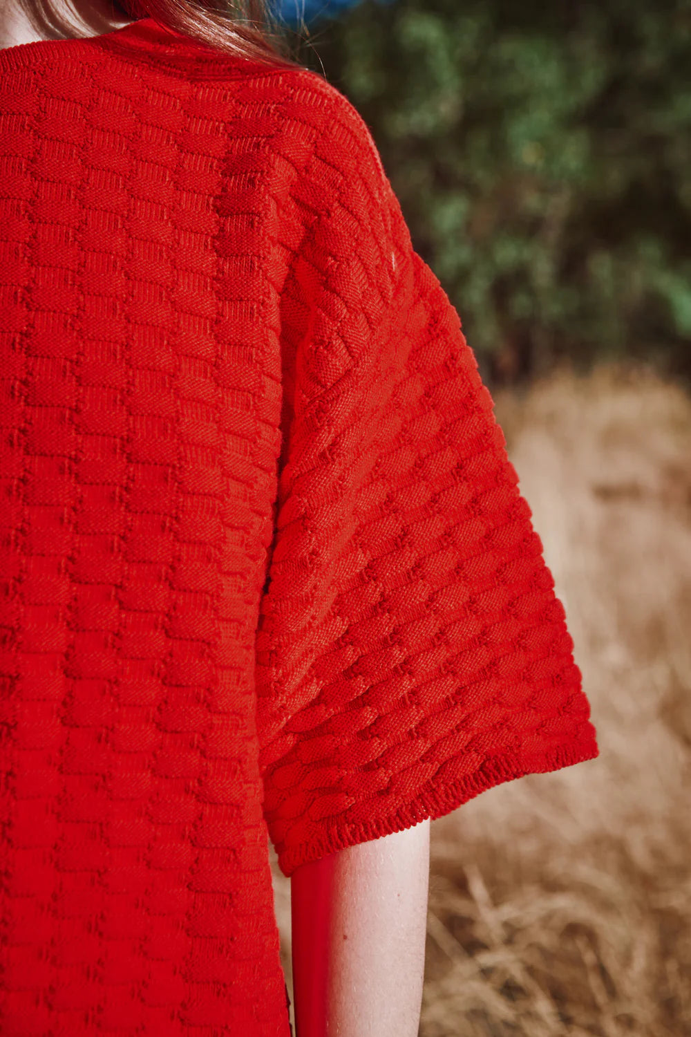 pre-order: sidonie basketweave-knit tee in organic cotton