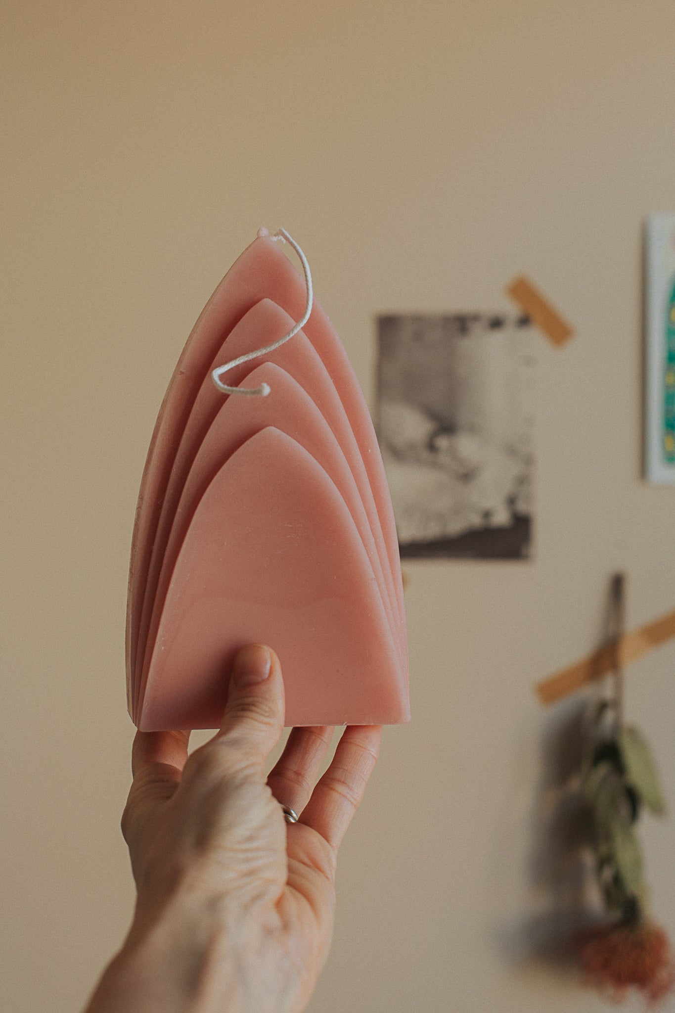 arch candle: cornflower pink