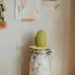easter egg candle: light olive green