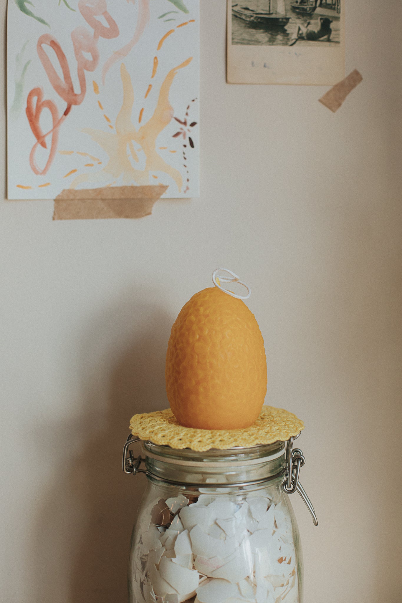 easter egg candle: daffodil yellow