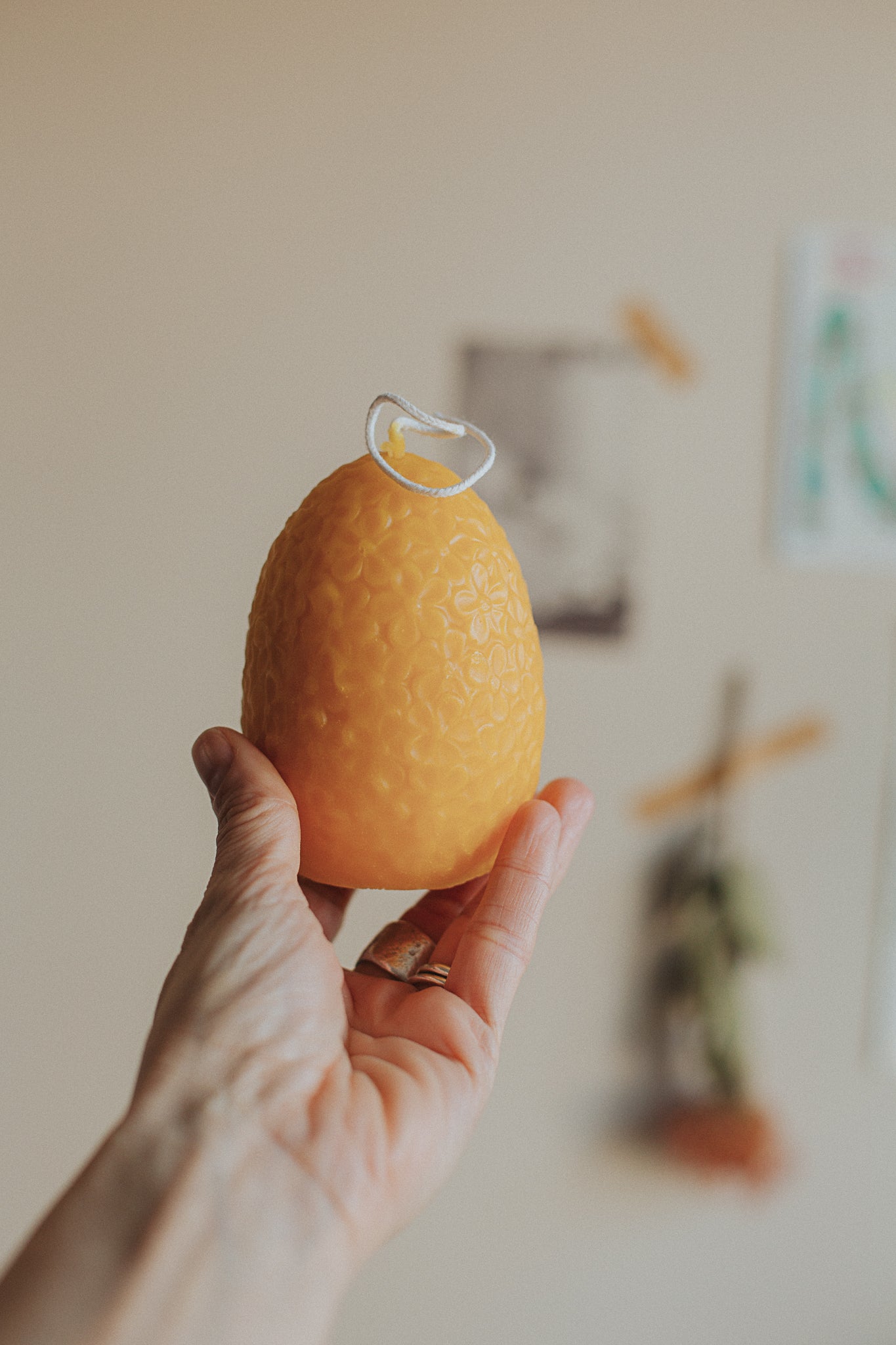 easter egg candle: daffodil yellow