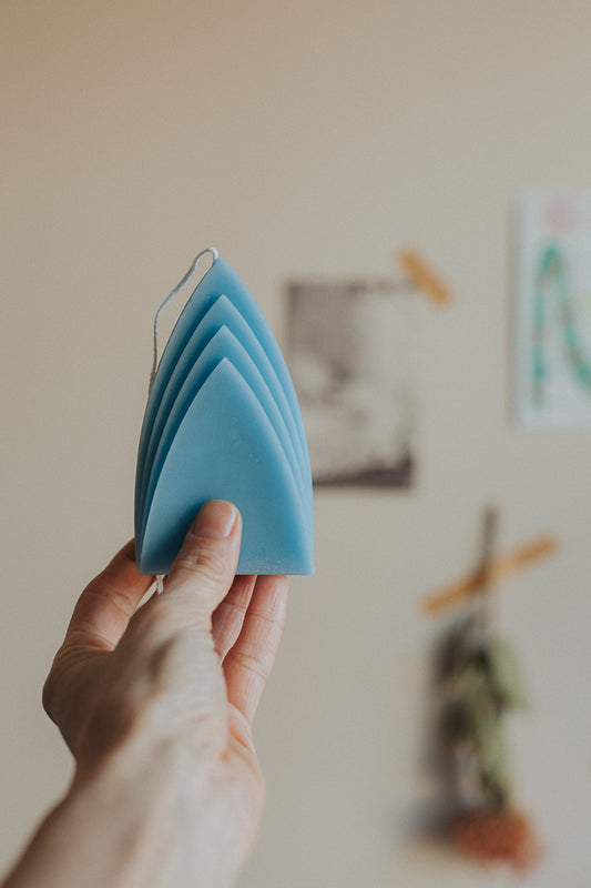 arch candle: cornflower light blue