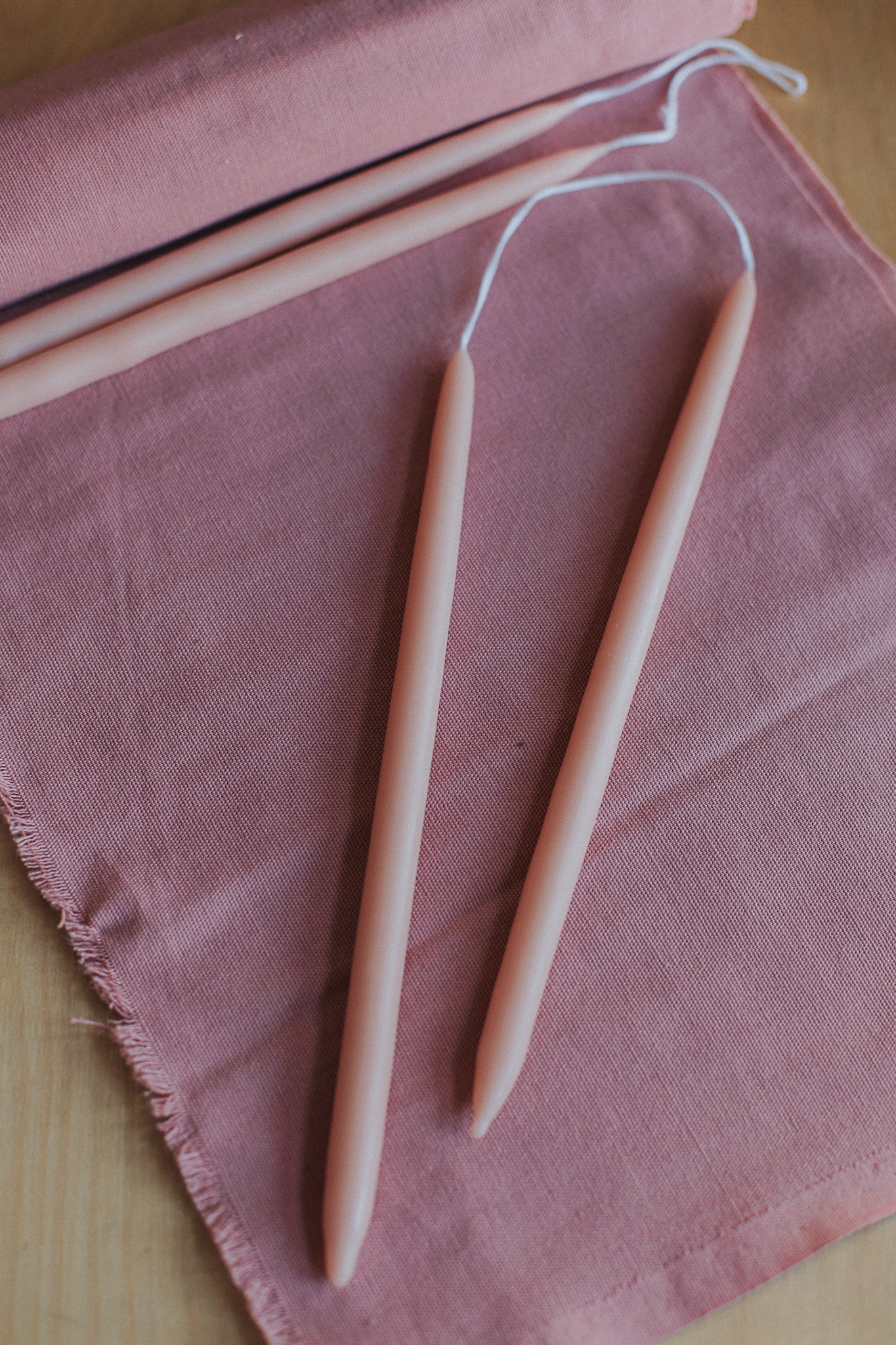 hand-dipped thin tapered candles - set of 2