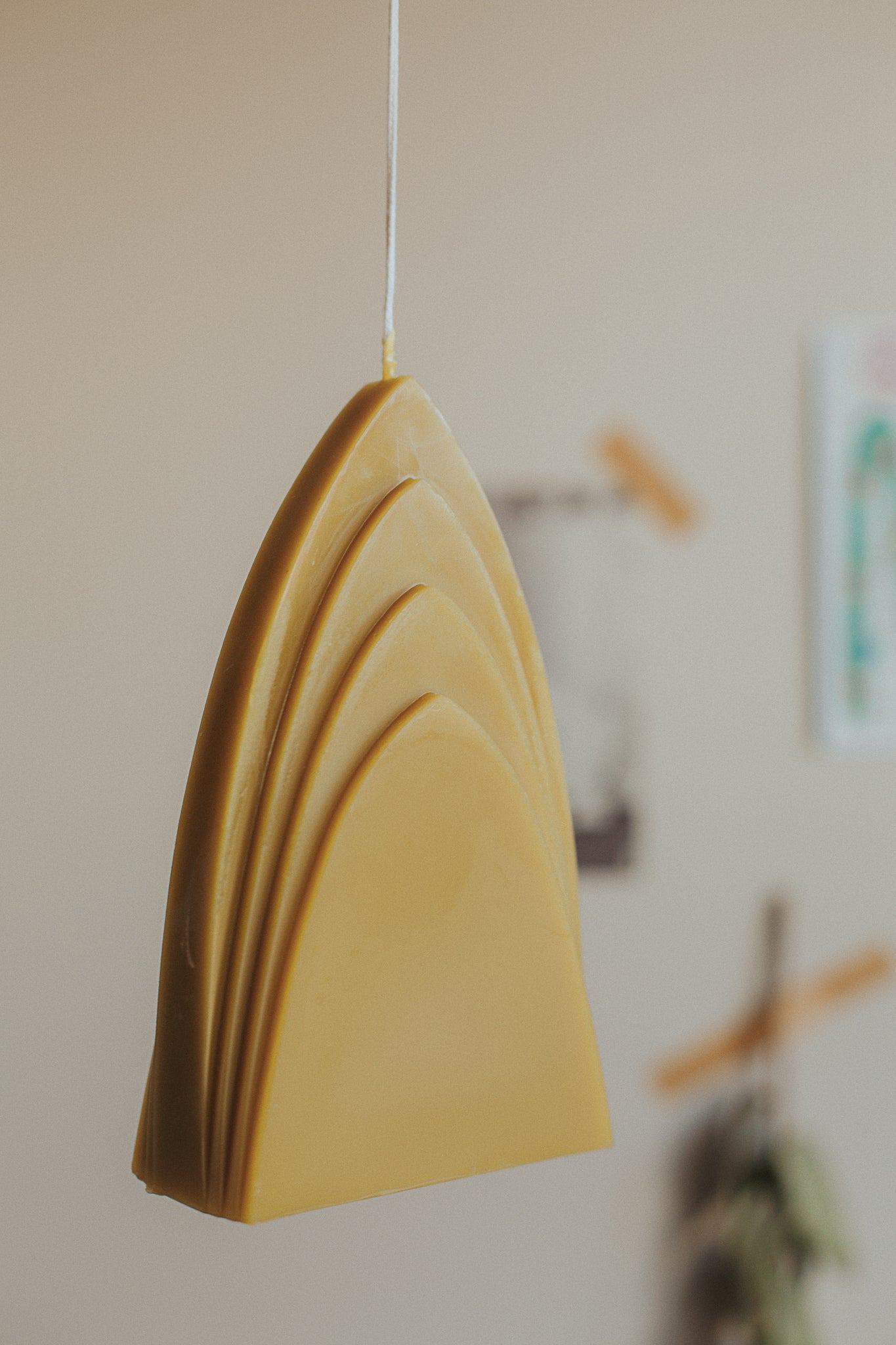 arch candle: olive yellow
