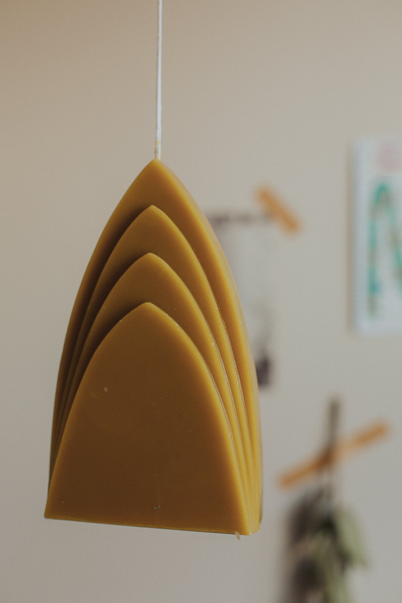 arch candle: olive yellow