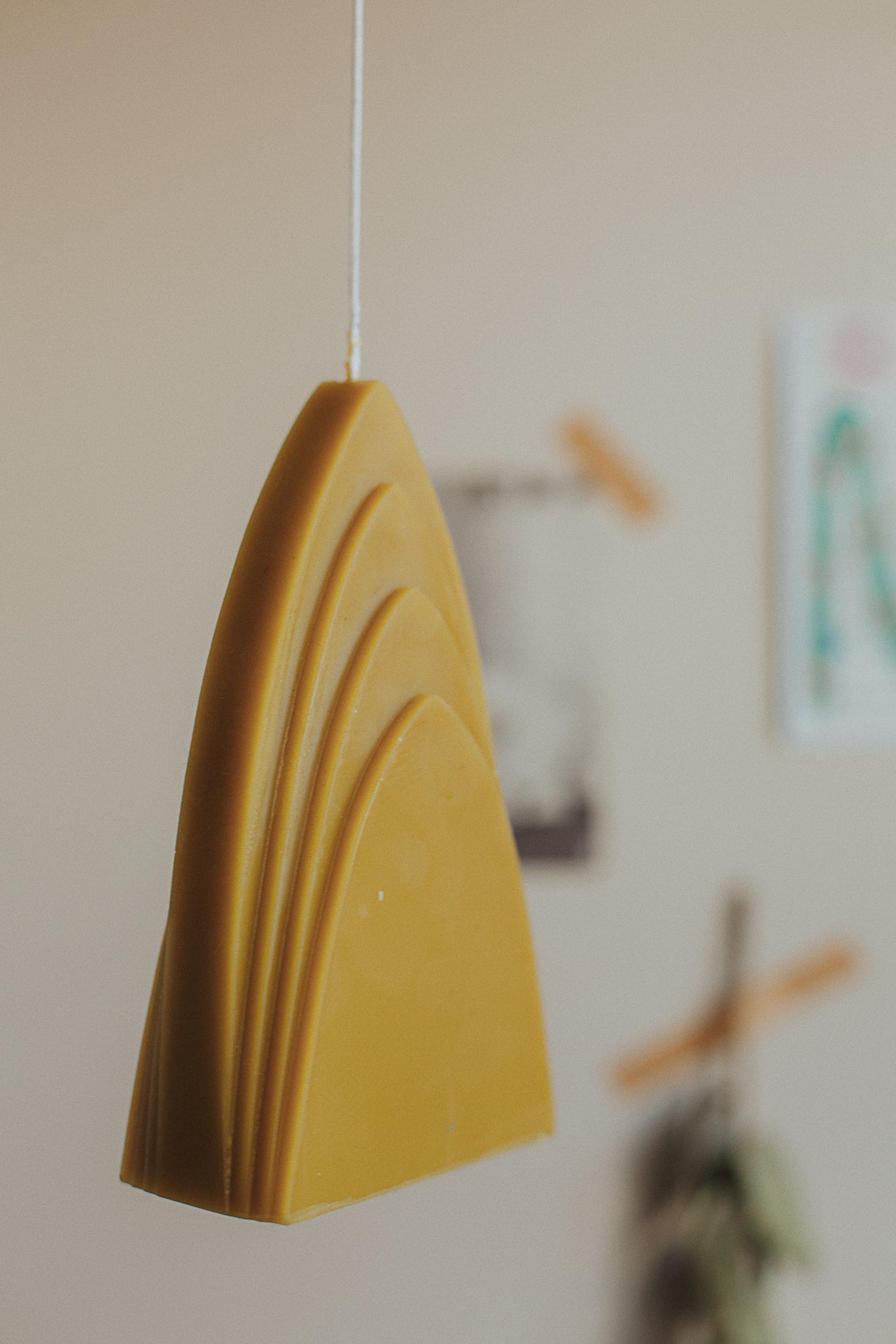 arch candle: olive yellow