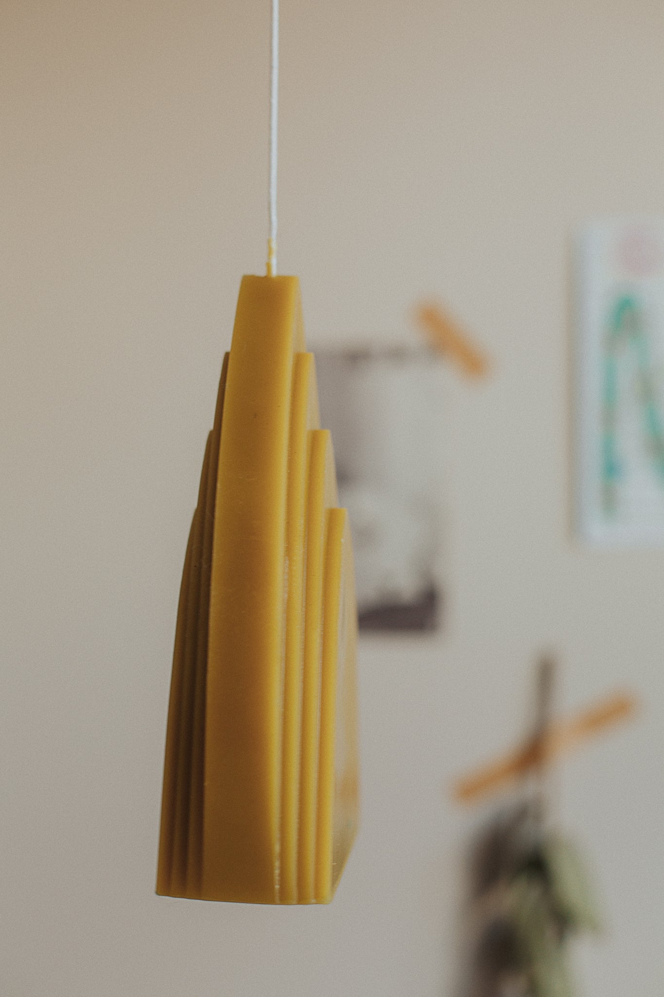 arch candle: olive yellow