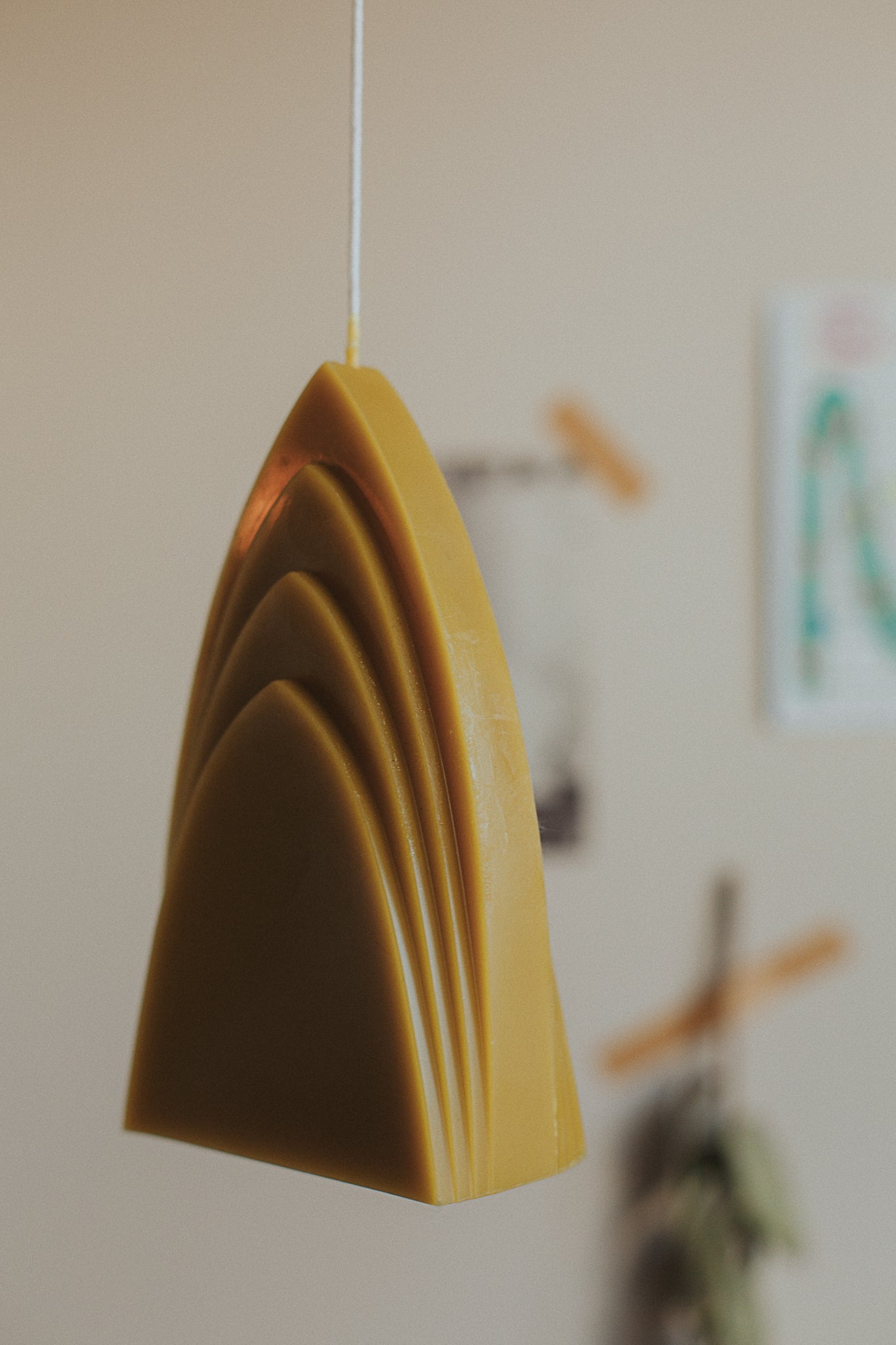 arch candle: olive yellow