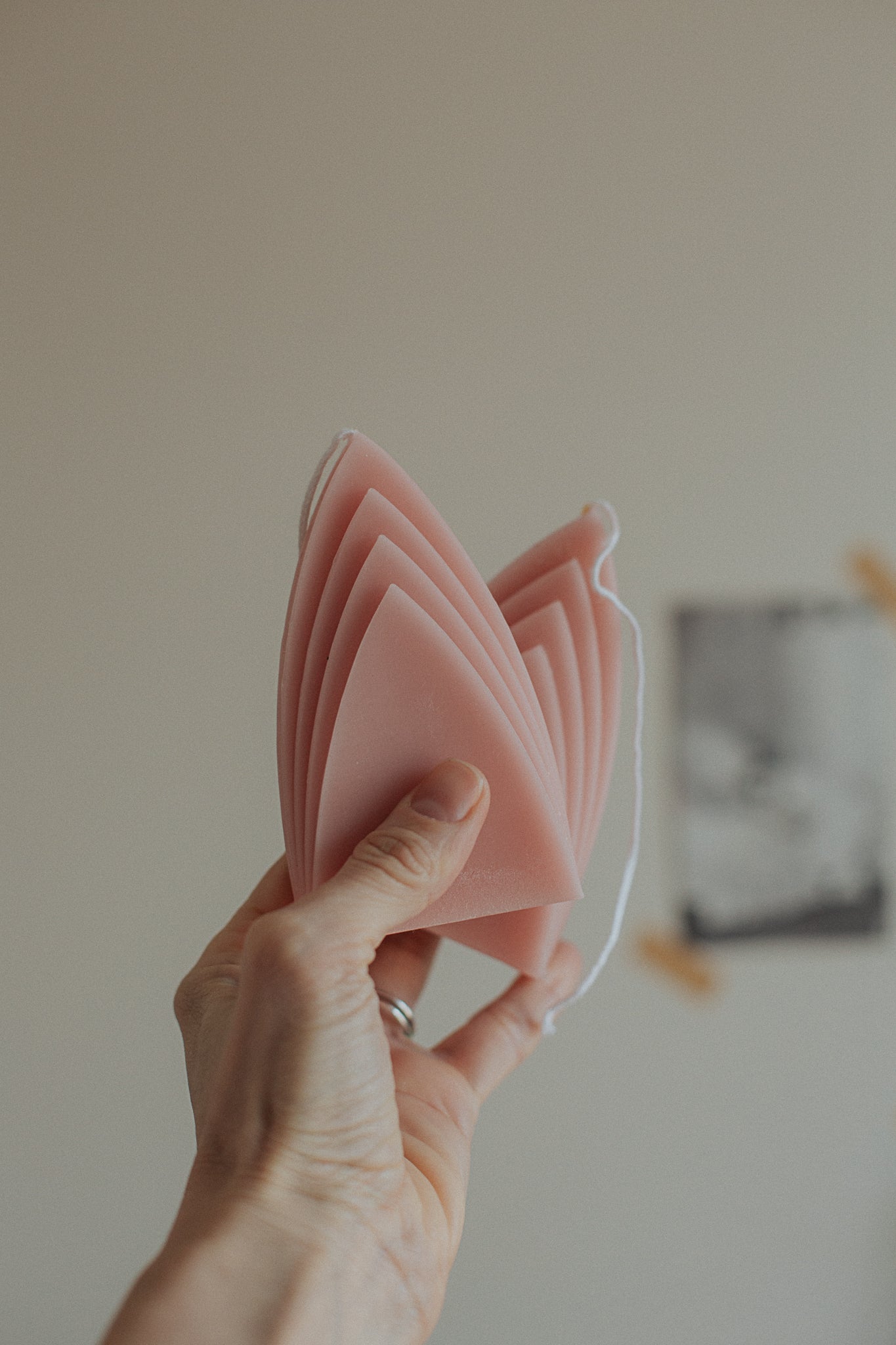 arch candle: cornflower pink