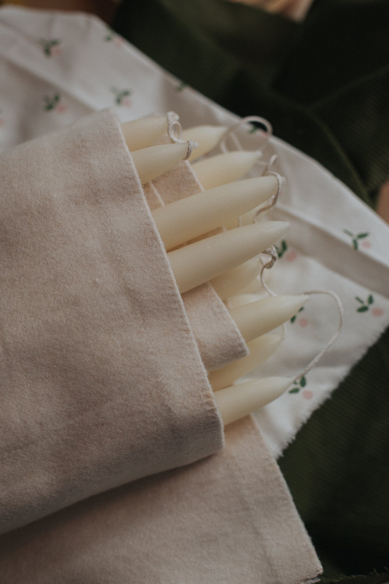 hand-dipped tapered dinner candle