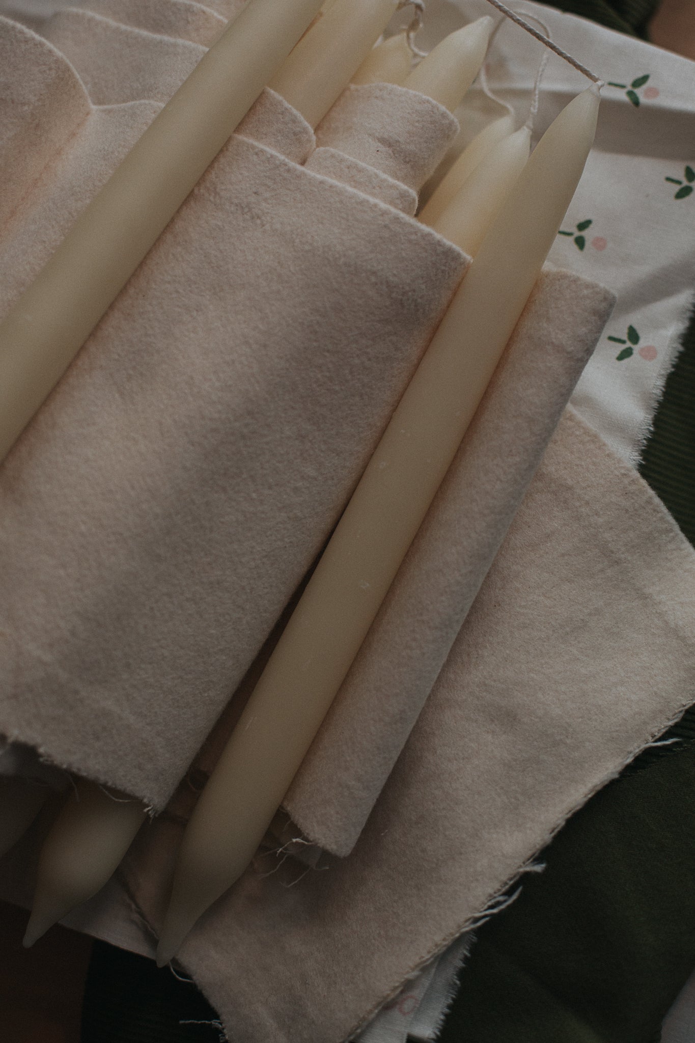 hand-dipped tapered dinner candle