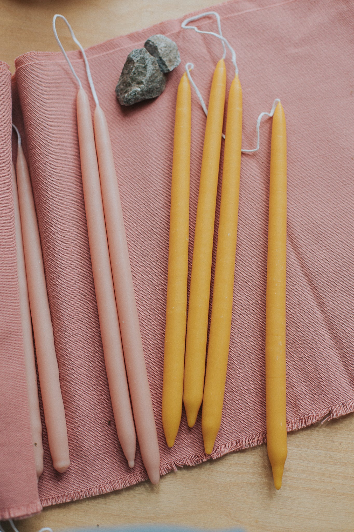 hand-dipped thin tapered candles - set of 2