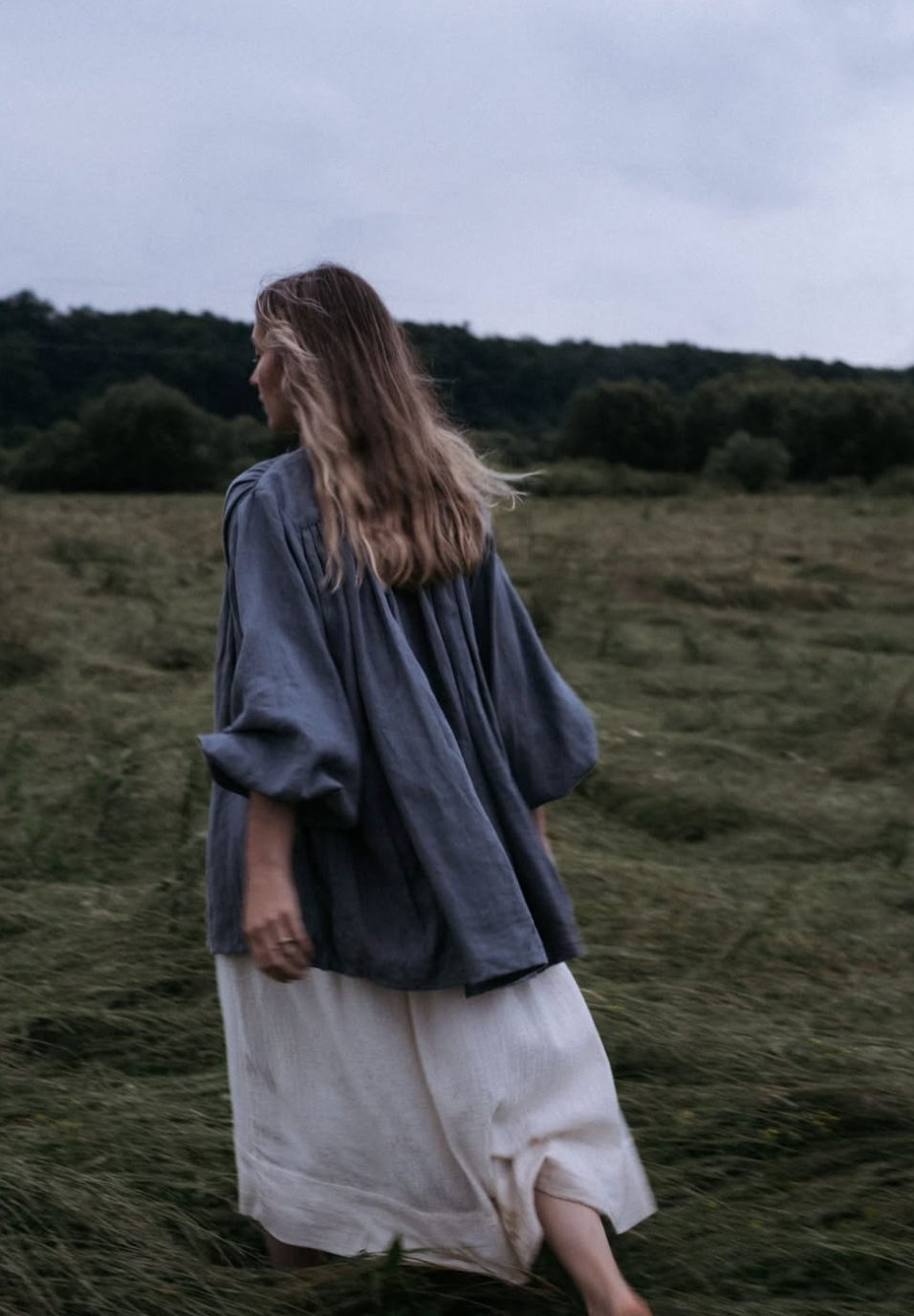 pre-order noor mai skirt in cotton with lace hem