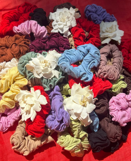 pansy scrap scrunchie