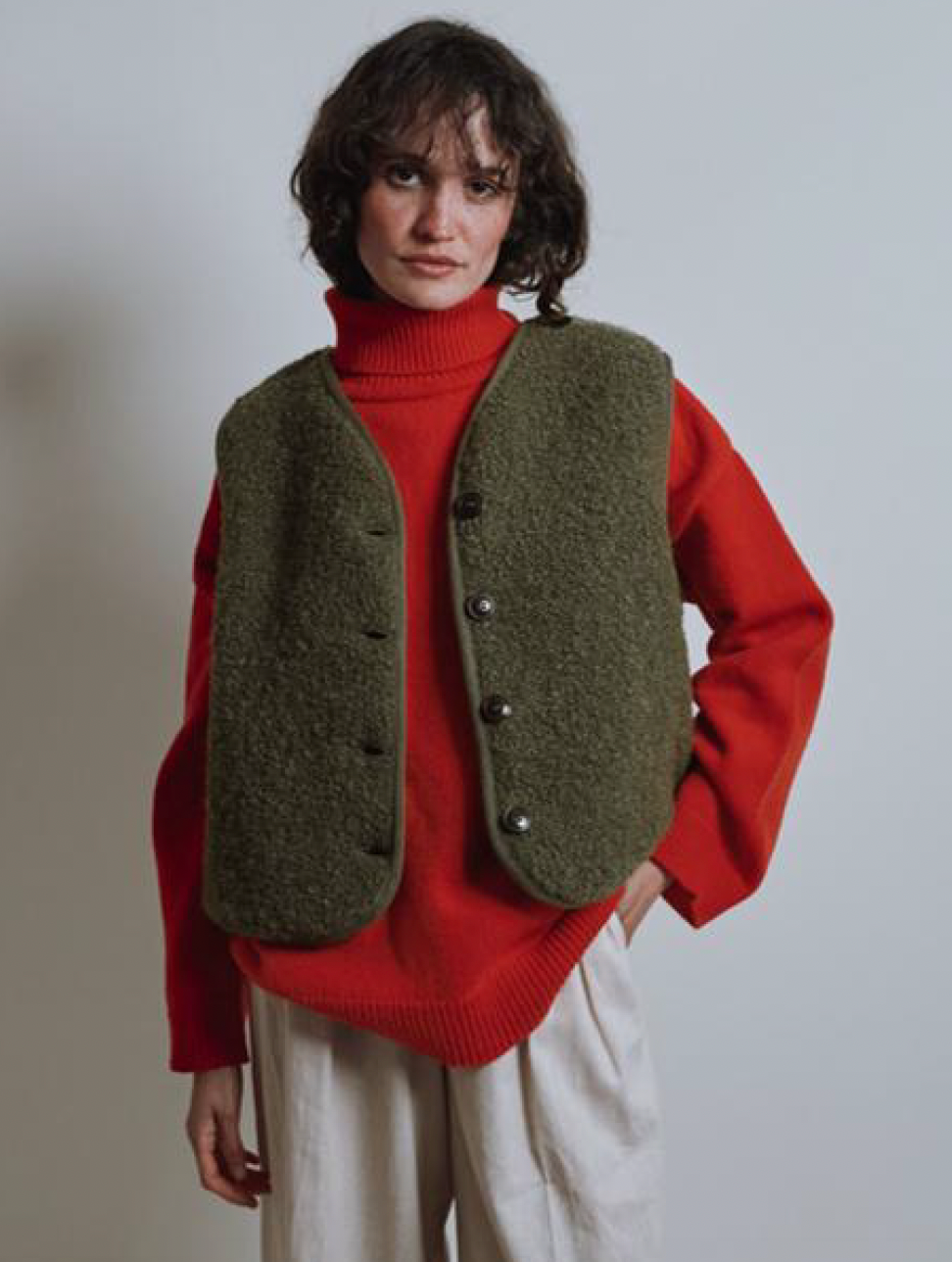 pre-order: luce curly alpaca vest - various colors