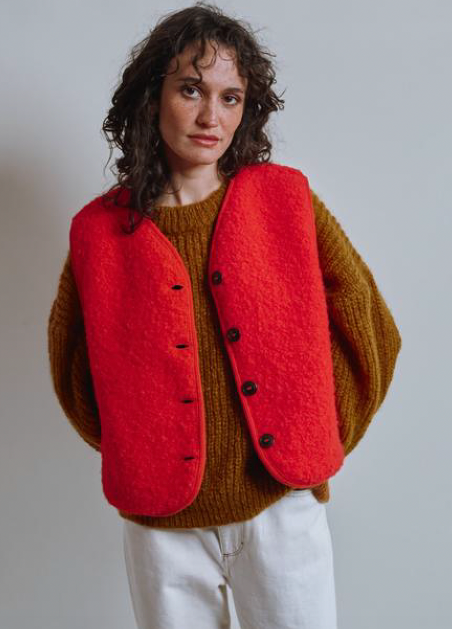 pre-order: luce curly alpaca vest - various colors