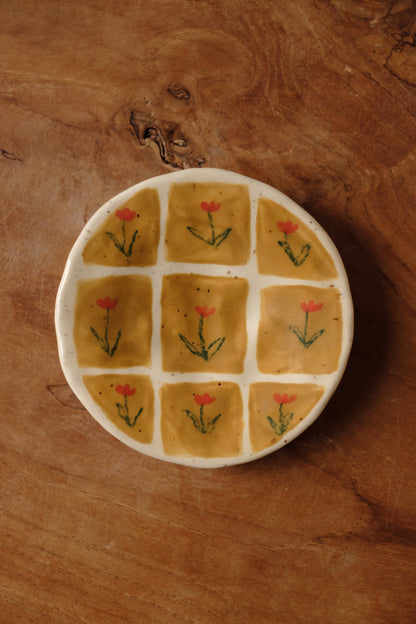 hand-painted quilt pattern tiny plate