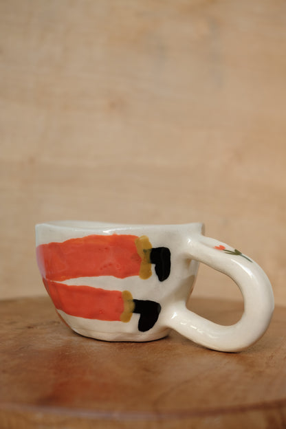 hand-painted people cappuccino mug