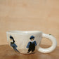 hand-painted people cappuccino mug