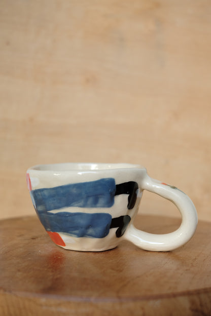 hand-painted people cappuccino mug