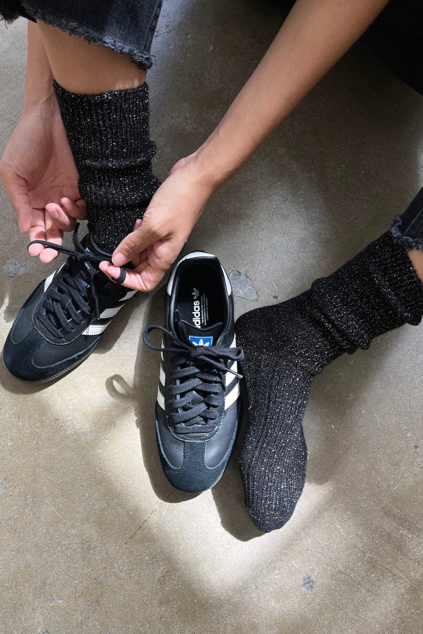 winter sparkle wool socks